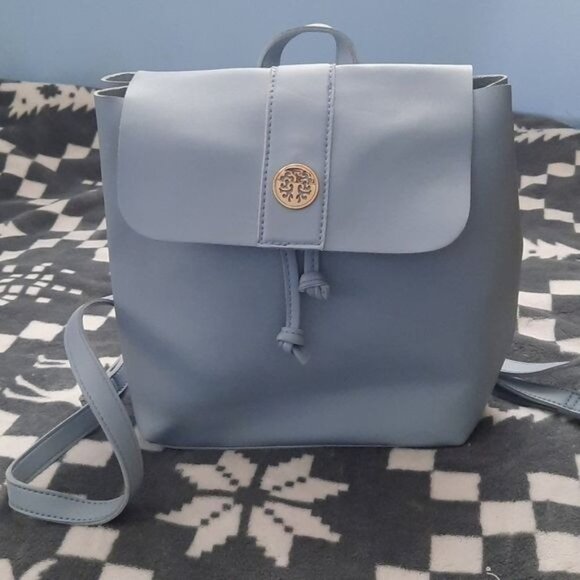 Dasein Baby Blue Leather Handbag Backpack - Picture 1 of 8